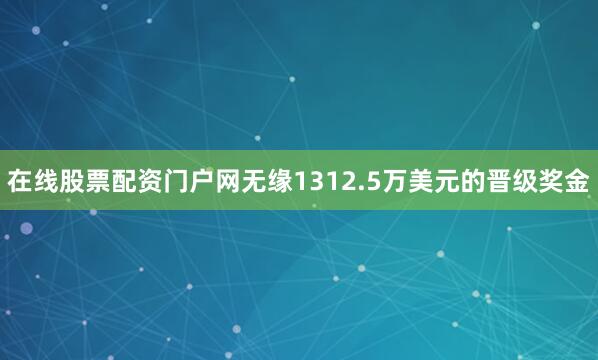 在线股票配资门户网无缘1312.5万美元的晋级奖金